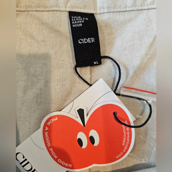 CIDER Size XL• Wide Leg Linen Beige Super High Rise Pleated Trousers New w/ Tags - Picture 5 of 9